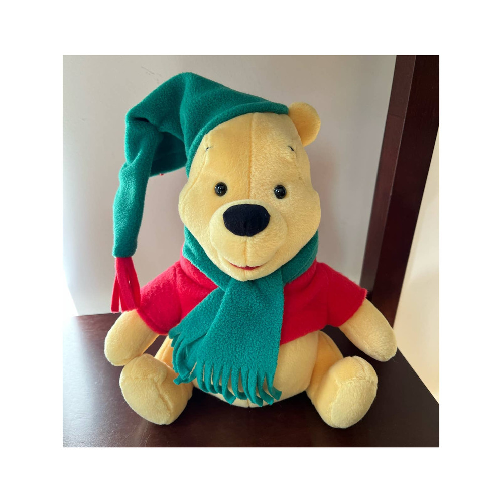 Winnie The Pooh Bear Gund 100 Acre Collection Plush Stuffed Toy Hat Scarf.